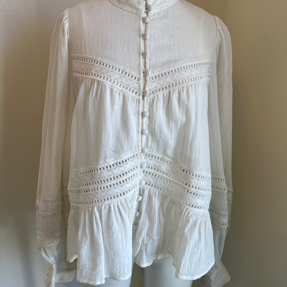 Kivari White Tana Blouse, Size S